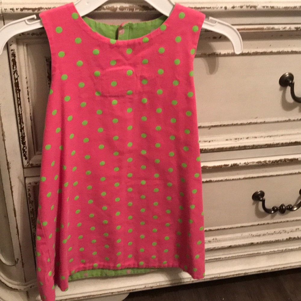 Pink and green reversible dress